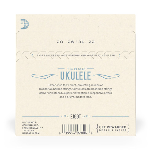 comprar Juego de cuerdas para Ukelele Tenor d'Addario EJ99T, Pro-Arté Carbon. Cuerdas para ukelele, tenor.