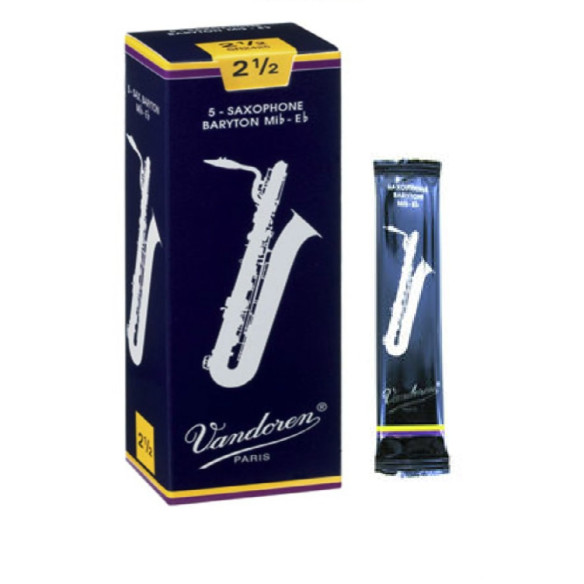 Caja 5 cañas Saxo Barítono Tradicional nº2 1/2  Caja 5 cañas Saxo Barítono Tradicional nº2 1/2