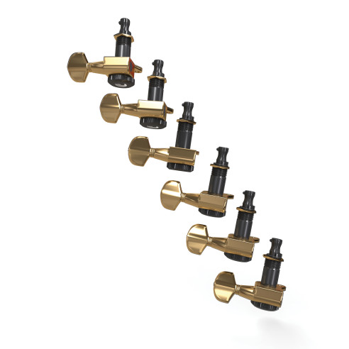 D'ADDARIO PWAT-6R3 Clavijas Guitarra 6 en línea, doradas