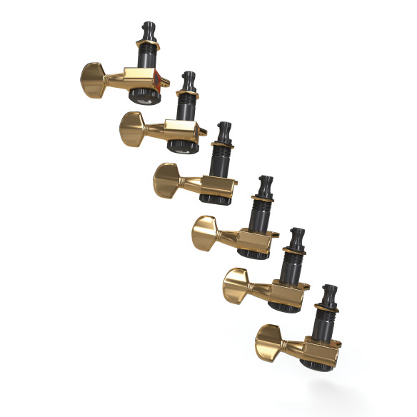 D'ADDARIO PWAT-6R3 Clavijas Guitarra 6 en línea, doradas