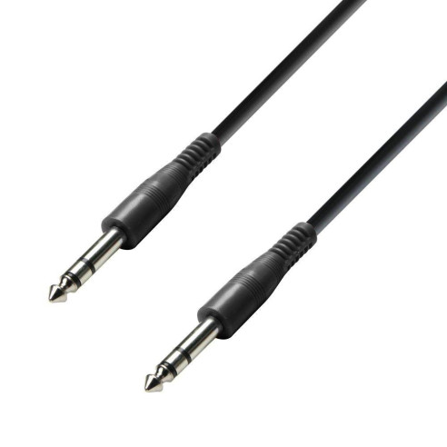 Cable de audio balanceado con jacks estéreo de 6,3 mm Adam Hall K3BVV0090ECO de 0,9m de longitud.