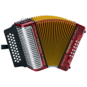 Corona III BBEBAB Rojo Acordeón Diatónico de Botones