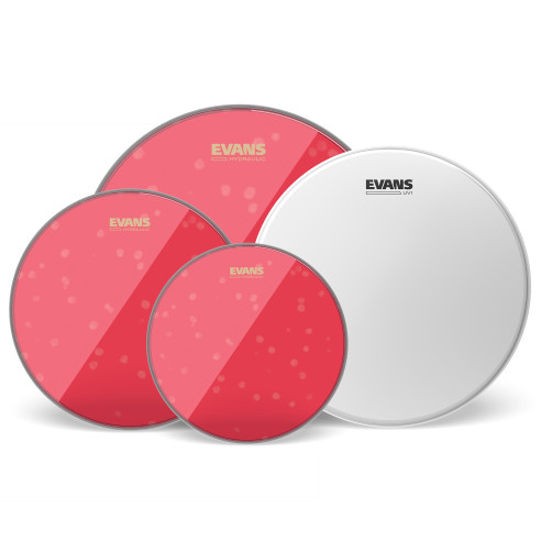 EVANS Hydraulic Red. Pack rock hidráulico rojo (10", 12", 16") con par