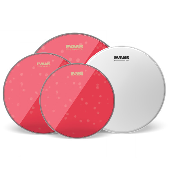 EVANS Juego Parches Estándar Hidráulico rojo (12", 13", 16")  parche caja UV1 14" EVANS Juego Parches Estándar Hidráulico rojo (12", 13", 16")  parche caja UV1 14"