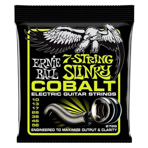 Juego de 7 Cuerdas para Guitarra Eléctrica Slinky Cobalt 10-56 Modelo 2728 , Calibre  010-013-017-026-036-046-056 Juego de 7 Cuerdas para Guitarra Eléctrica Slinky Cobalt 10-56 Modelo 2728 , Calibre  010-013-017-026-036-046-056