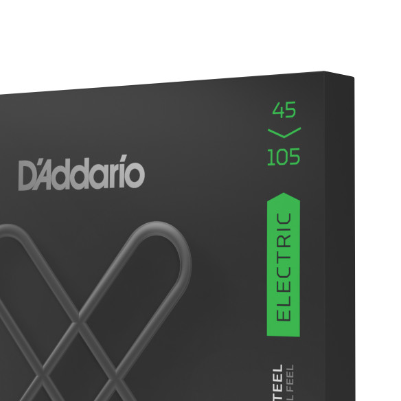 Juego de cuerdas para bajo d'Addario XTB45105 con aleación de nickel y acabado XT coated anti corrosión. Calibre 45-105.