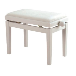 PB007 BANQUETA PIANO Regulable, Blanco Mate 