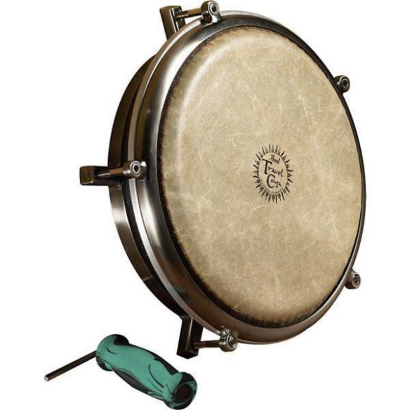 Travel Conga 11 3/4" Pearl PTC-1175N, con parche de piel Fiberskin con sonido real  pero tamaño de viaje.