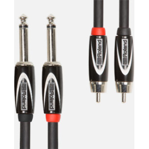 Cable de 1,5 Metros Roland Serie Black RCC-5-2R28 de 2 RCA a 2 Jacks Macho Mono 6,35 de calidad profesional