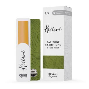 comprar Cañas Saxo Barítono D'Addario Organic Reserve dureza 4.5 caja de 5 cañas orgánicas limadas.