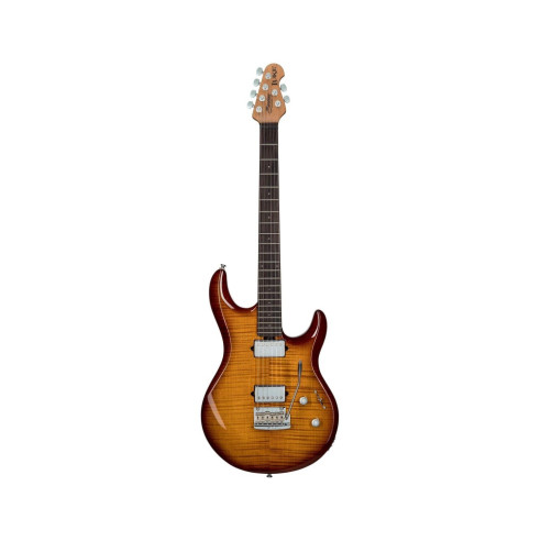 Guitarra Eléctrica Sterling by Musicman Luke LK100-HZB en acabado Flame Maple Hazel Burst.