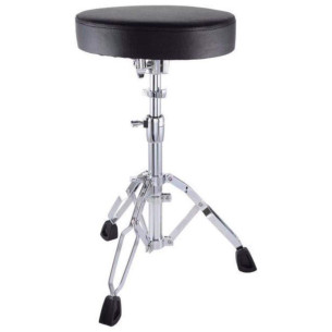 Sillín Redondo Pearl D-790 Fabricado en vinilo, Base sólida con patas de doble perfil y Altura regulable de 43 a 65 cm.