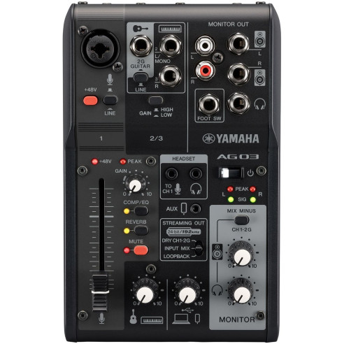 Yamaha AG03MK2 Black mezclador con interfaz USB