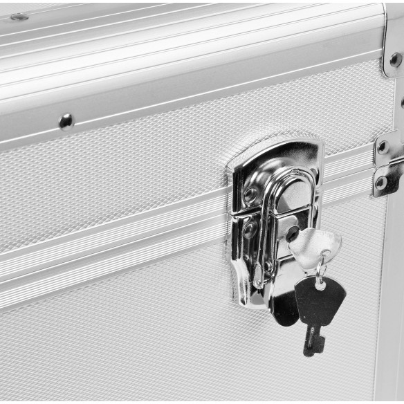 Comprar maleta para vinilos Power Dynamics RC100 plateada con capacidad para 80 vinilos.