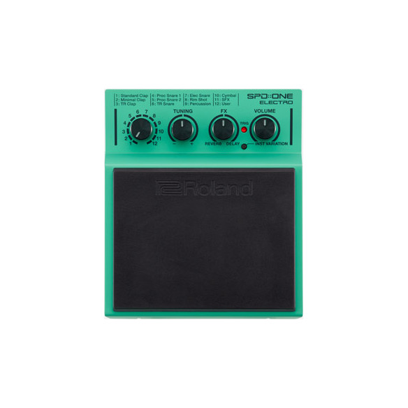 Roland SPD ONE ELECTRO Pad de percusión para tocar con baquetas, manos o pies. Roland SPD ONE ELECTRO Pad de percusión para tocar con baquetas, manos o pies.