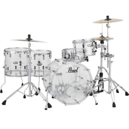 Set de Bateria Rock 22" de 4 piezas Pearl Crystal Beat CRB524FP en acabado Ultra Clear. Herrajes y platos no incluidos.
