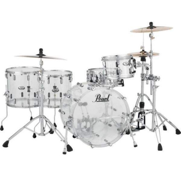 Set de Bateria Rock 22" de 4 piezas Pearl Crystal Beat CRB524FP en acabado Ultra Clear. Herrajes y platos no incluidos.