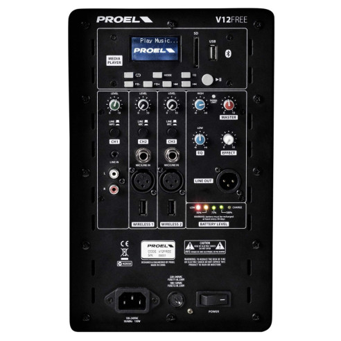 V12FREE Altavoz Portatil con Bateria 