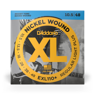 comprar Juego de Cuerdas para Guitarra Eléctrica d'addario EXL110+. Entorchado de níquel, calibre regular fino, 10,5-48 2