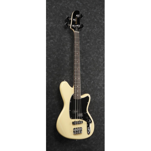 Bajo eléctrico Ibanez TMB30-BK de escala corta de 30", acabado en Ivory , con cuerpo de caoba y Pastillas Dynamix P/J.