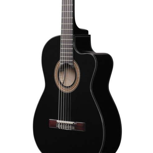 GA11CE-BK Guitarra Clásica Electrificada Negra 