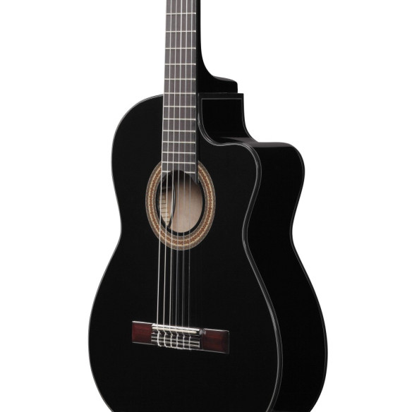GA11CE-BK Guitarra Clásica Electrificada Negra 