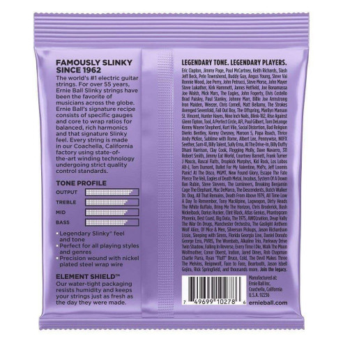 Juego de cuerdas para Guitarra Eléctrica ERNIE BALL Ultra Slinky Nickel Wound 2227 10-48.
