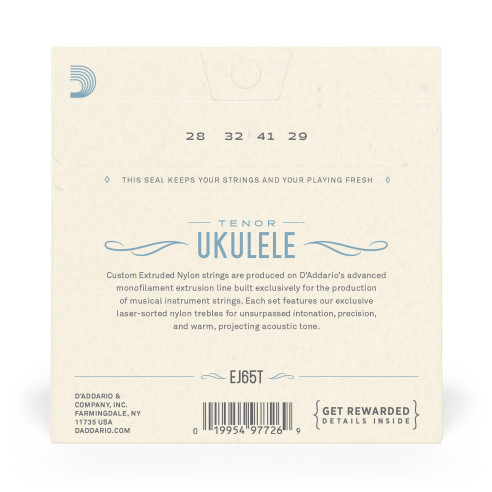 comprar Juego de cuerdas para Ukelele d'Addario EJ65T Pro-Arté Custom. Cuerdas extruidas para ukelele, tenor.