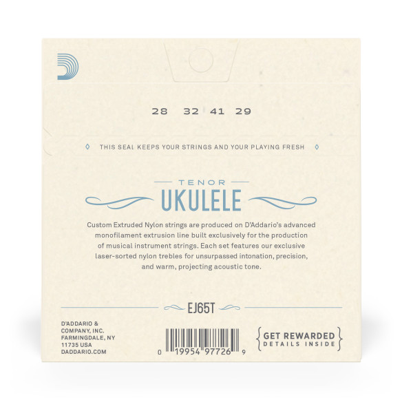 comprar Juego de cuerdas para Ukelele d'Addario EJ65T Pro-Arté Custom. Cuerdas extruidas para ukelele, tenor.