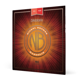 D'addario NBM1140 Juego de cuerdas para mandolina de bronce niquelado, calibre medio, 11-40.