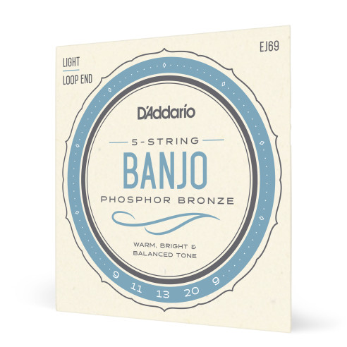 comprar Juego de cuerdas para Banjo d'Addario EJ69 Para banjo de 5 cuerdas, bronce fosforado, calibre fino, 9-20.