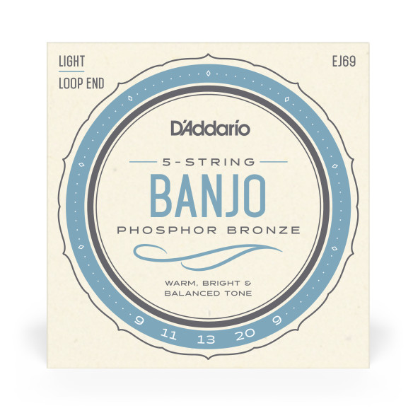 comprar Juego de cuerdas para Banjo d'Addario EJ69 Para banjo de 5 cuerdas, bronce fosforado, calibre fino, 9-20.