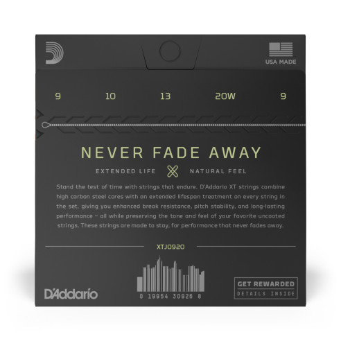 comprar Juego para Banjo de 5 Cuerdas d'Addario XTJ0920 XT Banjo Nickel Plated Steel, calibre fino, 09-20.