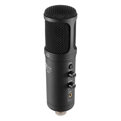 POWER DYNAMICS PCM120 Micrófono de Condensador USB Audio Broadcasting y Streaming incluye Trípode y Cable USB.