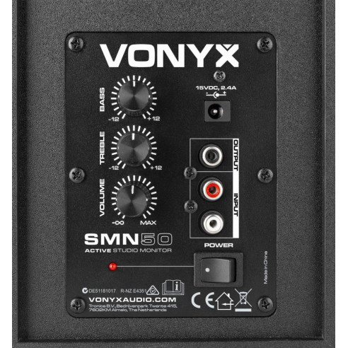 VONYX SMN50B Monitor Estudio Activo 5" Pareja, 100 Watts Pico ( 50 Watts RMS)