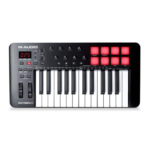 M-AUDIO OXYGEN 25 MKV, Teclado controlador 25 teclas sensibles a la velocidad,8 pads de disparo,8 Botones asignables,