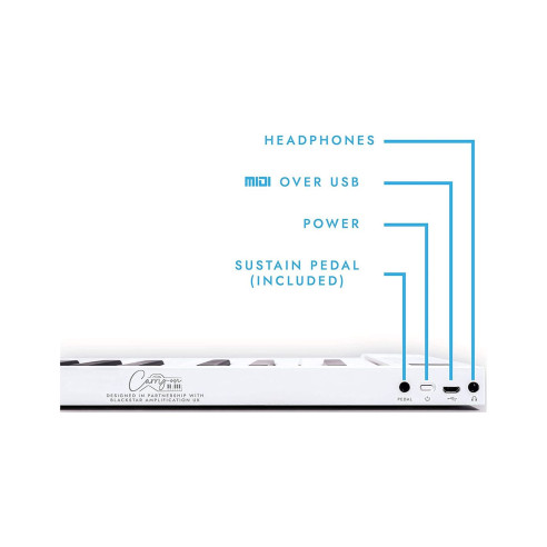 Teclado, piano, plegable, de viaje, compacto, portátil, de 88 teclas, Carry on 88. Color blanco.