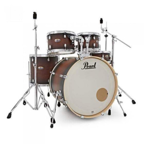 Set de Bateria Standard 22" de 5 piezas Pearl Decade Maple DMP925S en acabado Satin Brown Burst con herrajes.