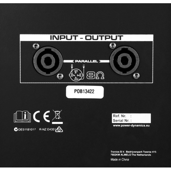 Power Dynamics PD410P Bafle Pasivo 10" 800W,Altavoz de 10" + motor 1"