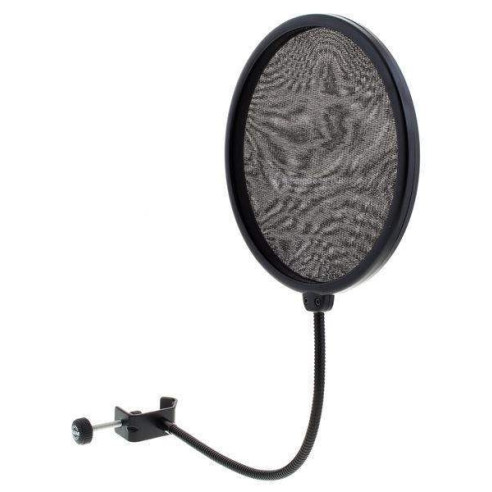 Konig & Meyer Pantalla antipop de 20 cm de Ø, universal con enganche corto a la barra del micro y flexo.