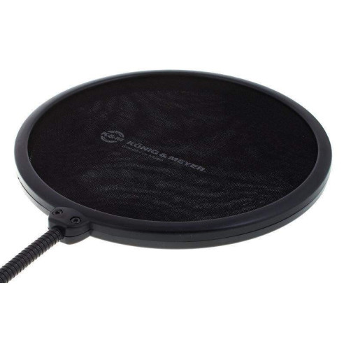 Konig & Meyer Pantalla antipop de 20 cm de Ø, universal con enganche corto a la barra del micro y flexo.