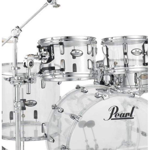 Set de Bateria Fusion 20" de 4 piezas Pearl Crystal Beat CRB504P en acabado Ultra Clear. Herrajes y platos no incluidos.