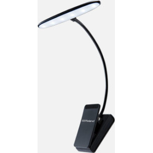 Lámpara LED de pinza con doble ajuste de brillo Roland LCL-25C  y que funciona con tres pilas AAA.