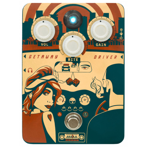 Pedal de efectos Orange Getaway Driver Overdrive tipo Tipo ''amp-in-a-box'' con sonido vintage de los 70s.