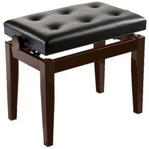 Banqueta Graduable para piano Oqan Palisandro Mate BGM con asiento tapizado en skay con capitoné (con botones).