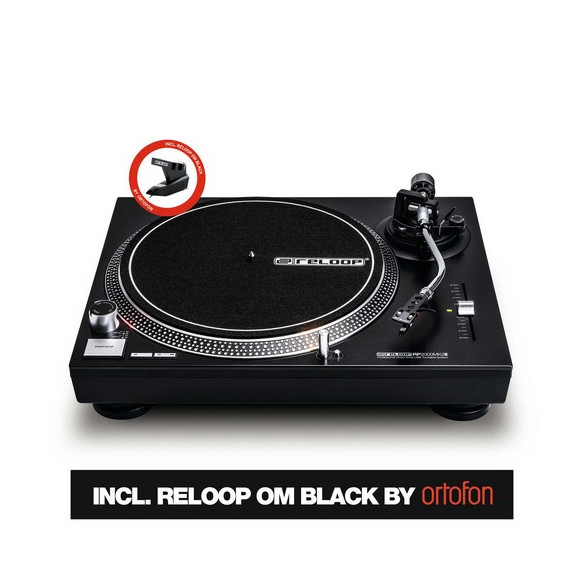 Plato Giradiscos Reloop RP-2000 USB MK2 con motor de acción directa, preamplificador phono y salida de audio USB.