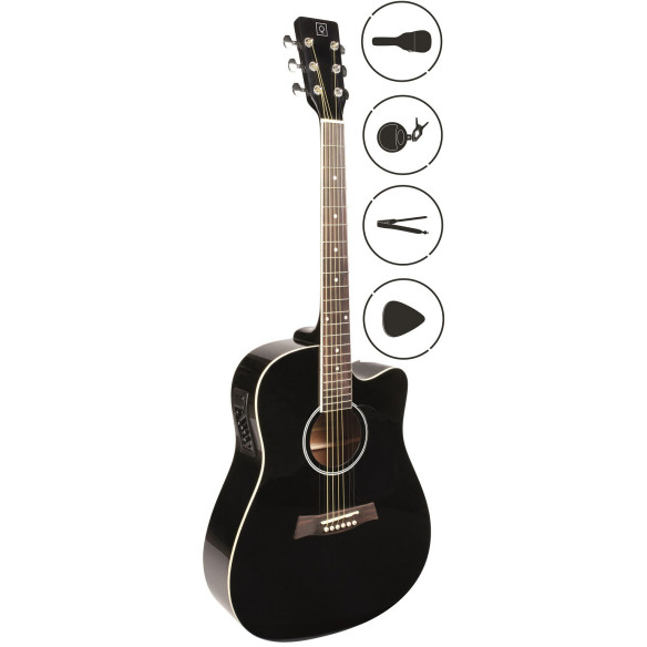 Compra QGA-51CE Pack Guitarra Acústica Negra online | MusicSales