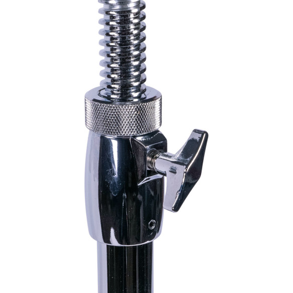 Sillín para batería Oqan QPH-T1, forma redonda y regulable en altura. Con herrajes de doble perfil.