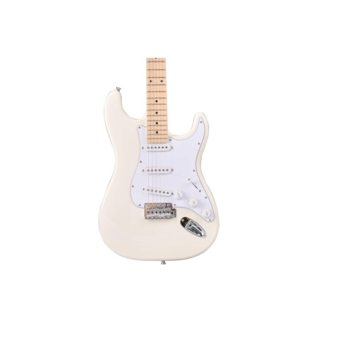 Guitarra Eléctrica tipo Strato con cuerpo macizo Oqan QGE-RST1 White RIFF Series. Acabado en Blanco.