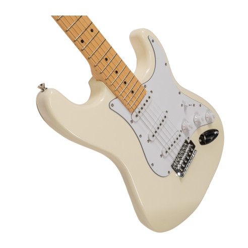 Guitarra Eléctrica tipo Strato con cuerpo macizo Oqan QGE-RST1 White RIFF Series. Acabado en Blanco.